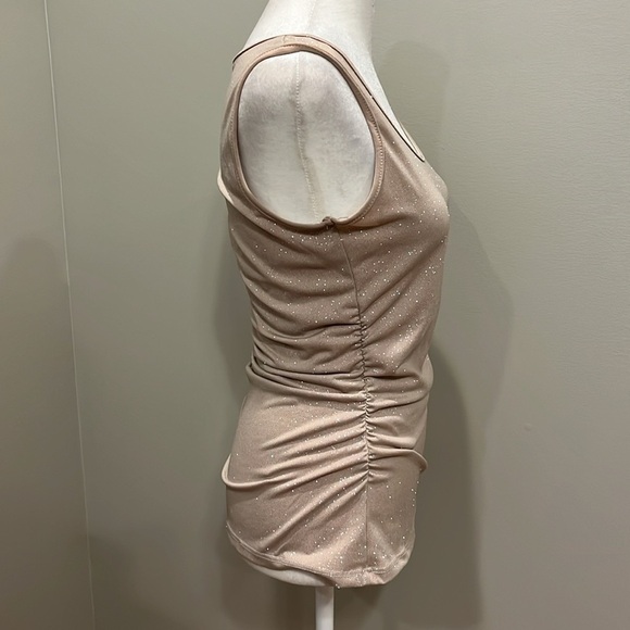 Boston Proper Beige Sparkling Sleeveless Tank Top Size XS - Picture 3 of 8
